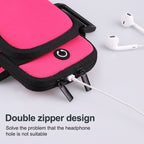 Zipper Double Pocket Multi Function Sports Arm Bag with Earphone Hole — view 7