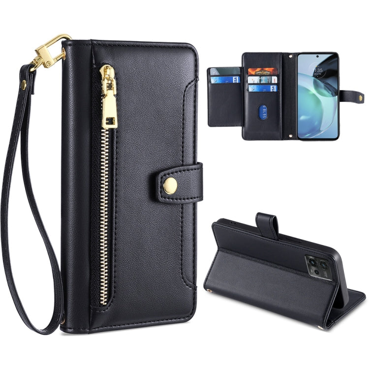 Sheep Texture Cross-body Zipper Wallet Leather Phone Case — view 19