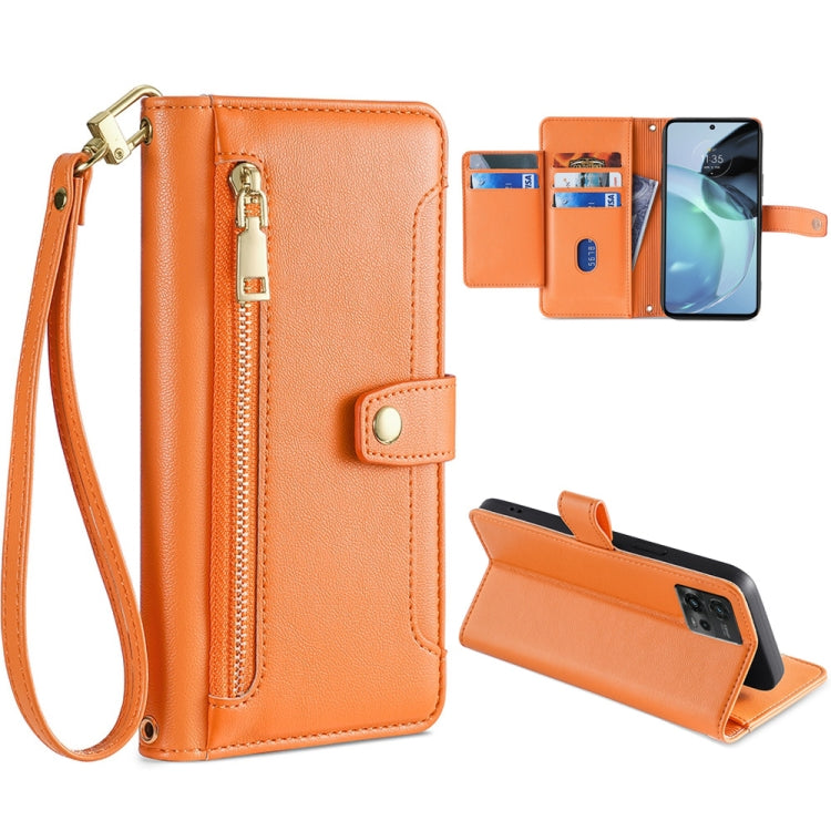 Sheep Texture Cross-body Zipper Wallet Leather Phone Case — view 20