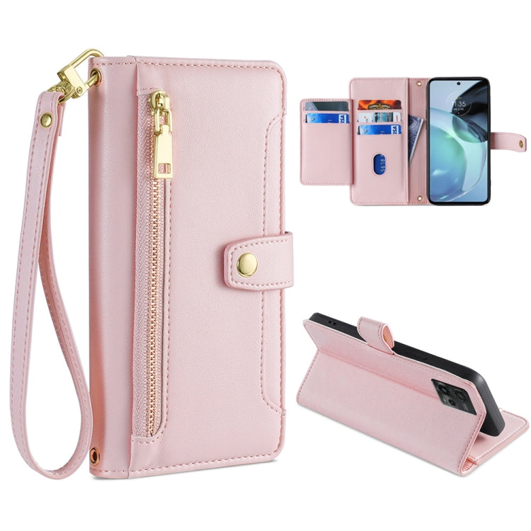 Sheep Texture Cross-body Zipper Wallet Leather Phone Case — view 23