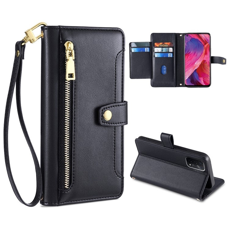 Sheep Texture Cross-body Zipper Wallet Leather Phone Case — view 37
