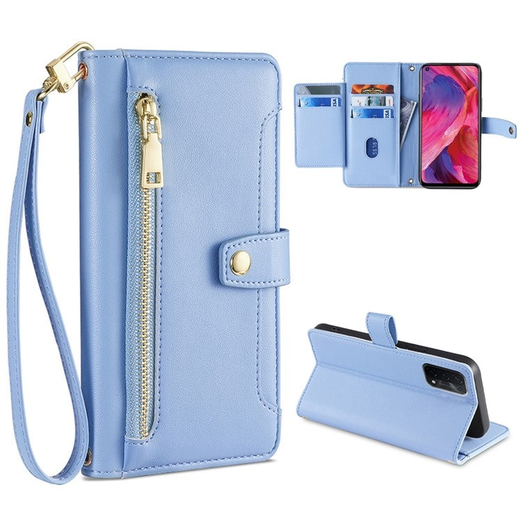 Sheep Texture Cross-body Zipper Wallet Leather Phone Case — view 39