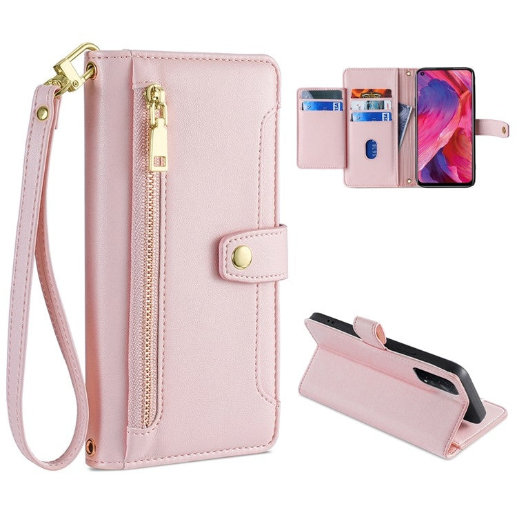 Sheep Texture Cross-body Zipper Wallet Leather Phone Case — view 41