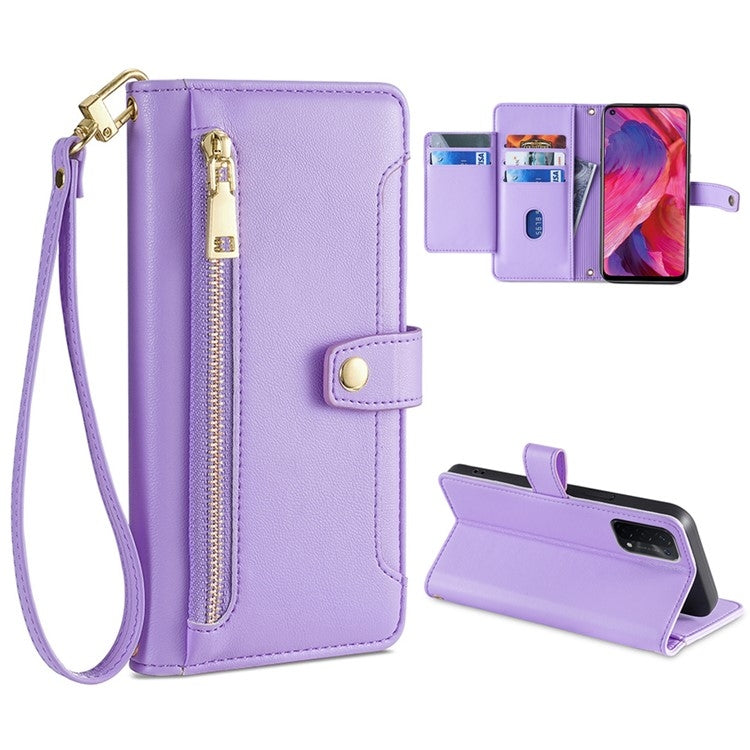 Sheep Texture Cross-body Zipper Wallet Leather Phone Case — view 42