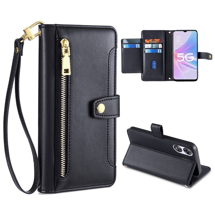 Sheep Texture Cross-body Zipper Wallet Leather Phone Case — view 43