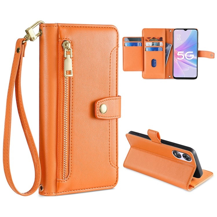 Sheep Texture Cross-body Zipper Wallet Leather Phone Case — view 44