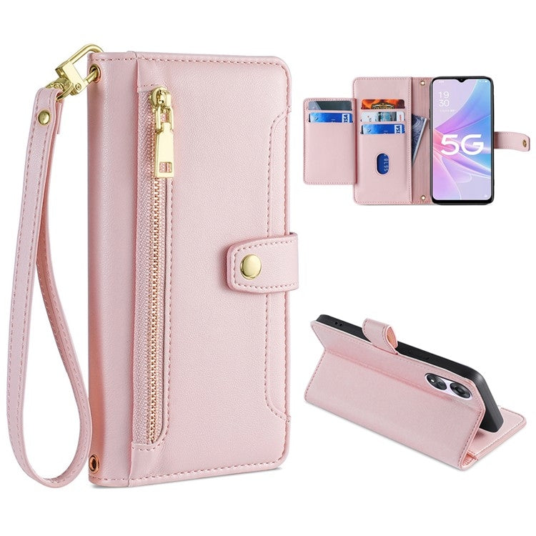 Sheep Texture Cross-body Zipper Wallet Leather Phone Case — view 47