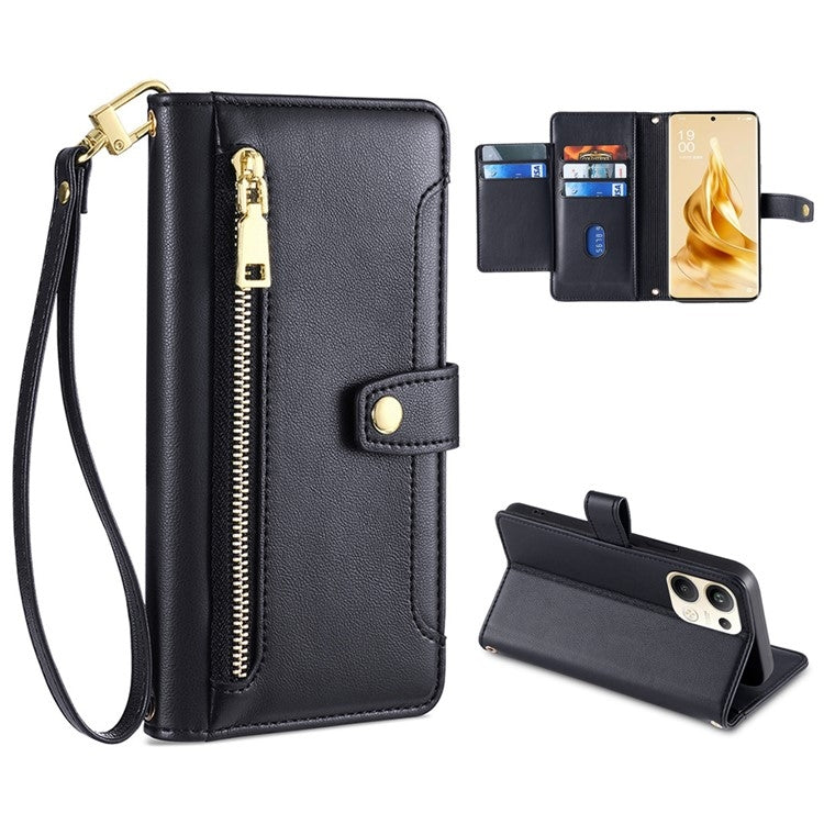 Sheep Texture Cross-body Zipper Wallet Leather Phone Case — view 49