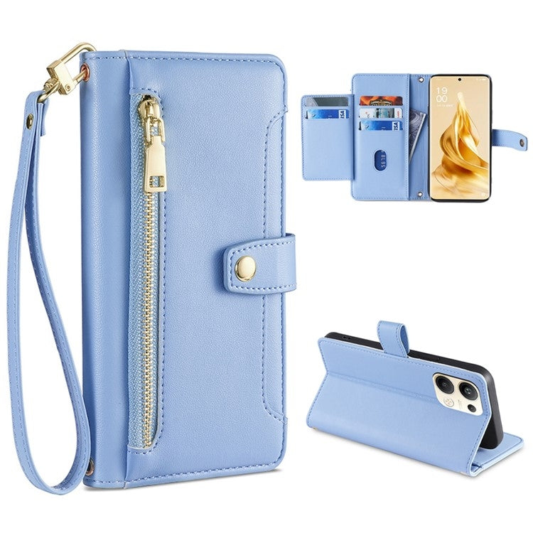 Sheep Texture Cross-body Zipper Wallet Leather Phone Case — view 51