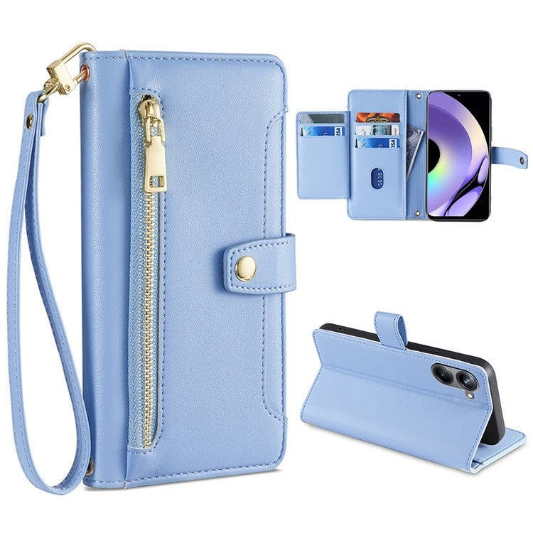 Sheep Texture Cross-body Zipper Wallet Leather Phone Case — view 57