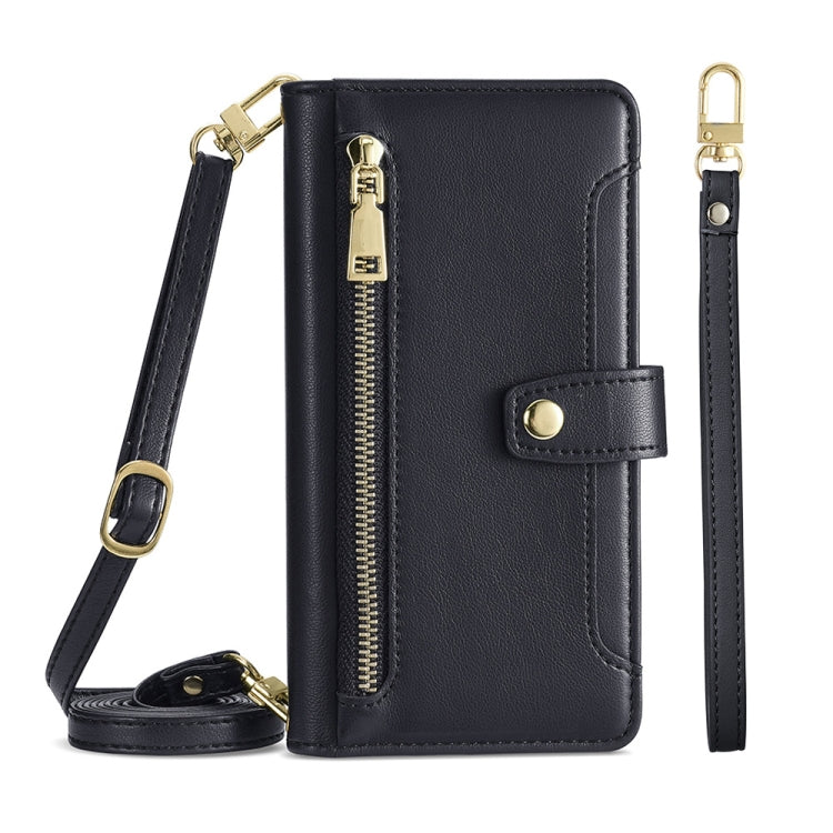 Sheep Texture Cross-body Zipper Wallet Leather Phone Case — view 61