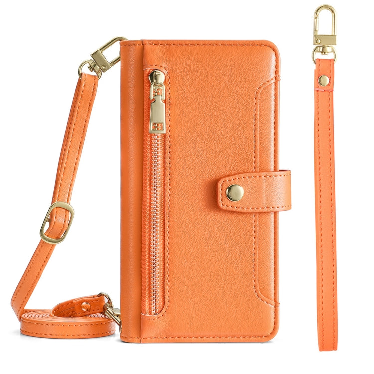 Sheep Texture Cross-body Zipper Wallet Leather Phone Case — view 62