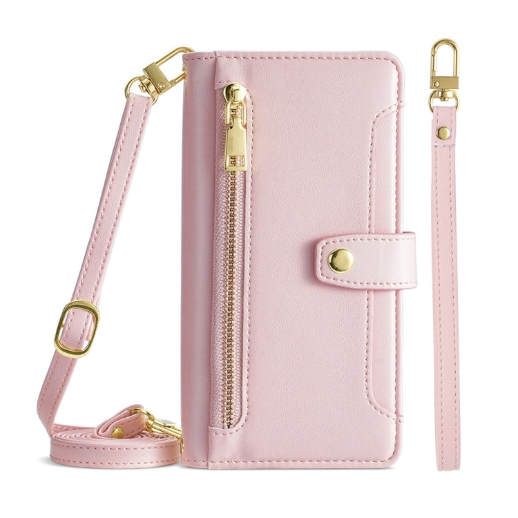 Sheep Texture Cross-body Zipper Wallet Leather Phone Case — view 65