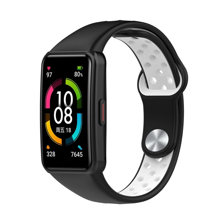 Two-color Reverse Buckle Silicone Watch Band — Black Red