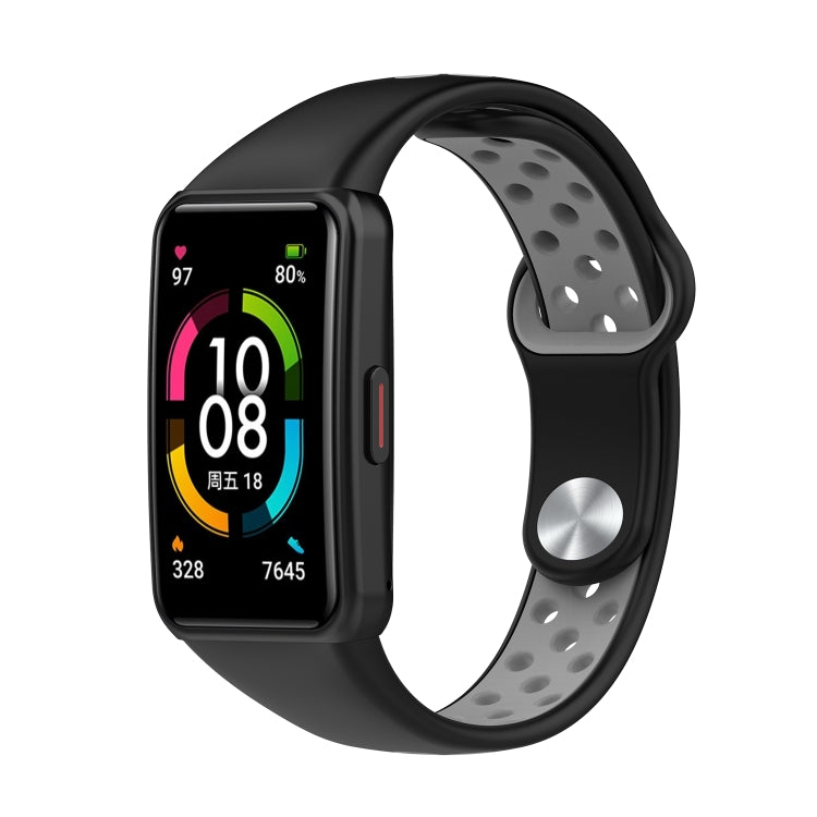 Two-color Reverse Buckle Silicone Watch Band — Black Blue