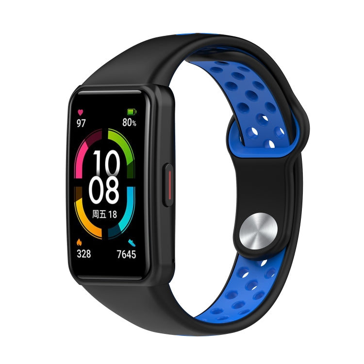 Two-color Reverse Buckle Silicone Watch Band — Cyan Blue
