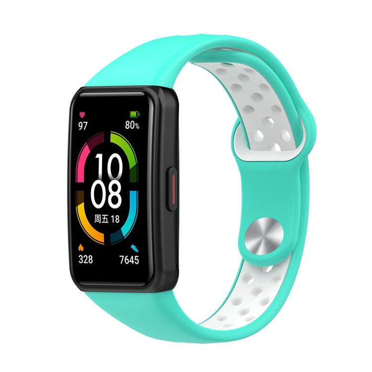 Two-color Reverse Buckle Silicone Watch Band — Midnight Blue White
