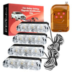 4 in 1 Car 12LEDs Grille Flash Lights Warning Lights with Wireless Remote Control
