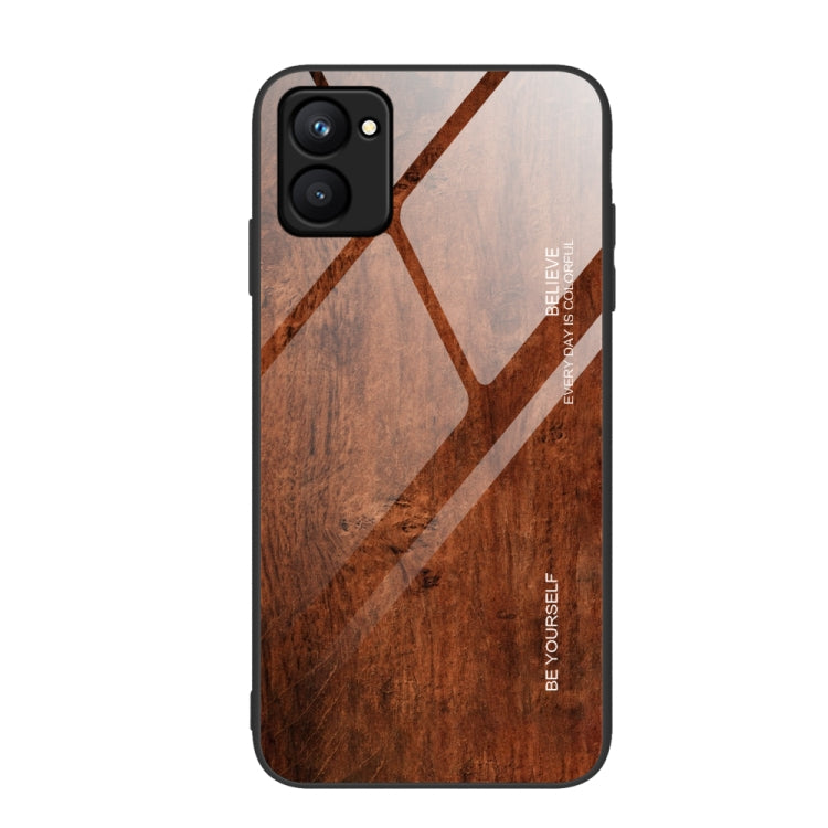 Wood Grain Glass Phone Case, For Realme C33 — For Realme C33