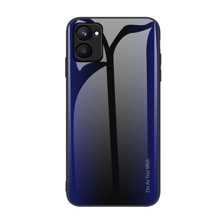 Texture Gradient Glass TPU Phone Case, For Realme C33 — Red