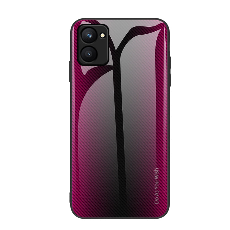 Texture Gradient Glass TPU Phone Case, For Realme C33 — Blue