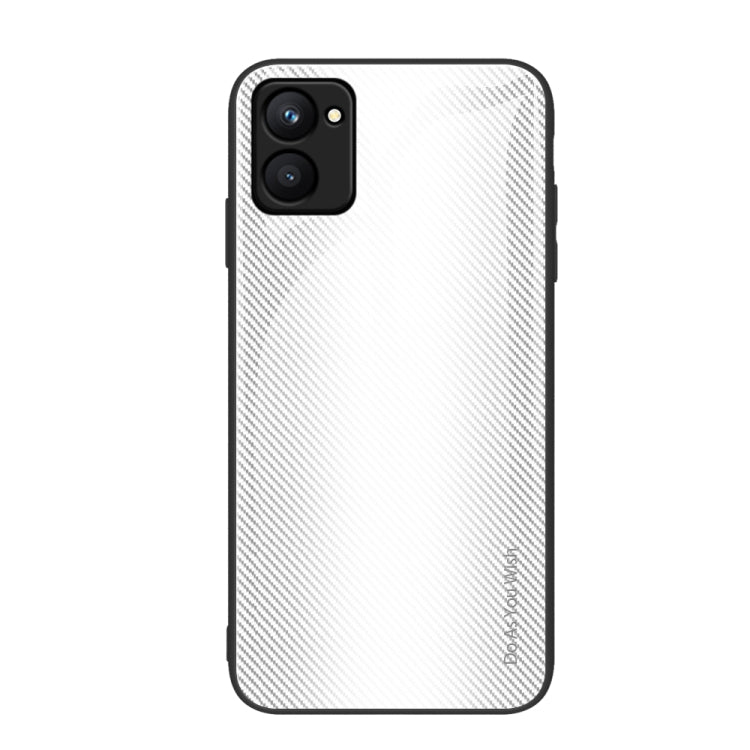 Texture Gradient Glass TPU Phone Case, For Realme C33 — Rose Red