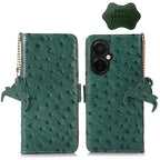 Ostrich Pattern Genuine Leather RFID Phone Case, For OnePlus Nord CE 3 Lite