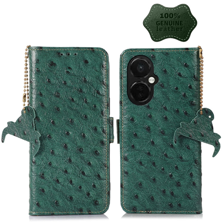 Ostrich Pattern Genuine Leather RFID Phone Case, For OnePlus Nord CE 3 Lite