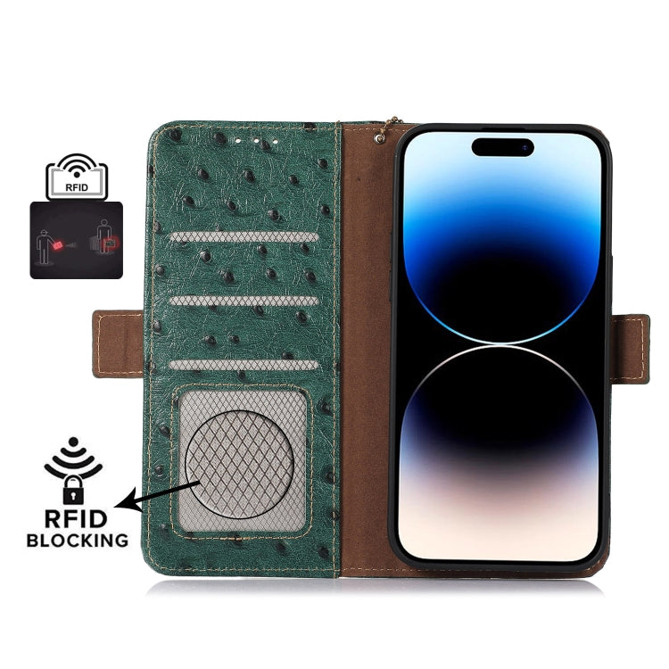 Ostrich Pattern Genuine Leather RFID Phone Case, For OnePlus Nord CE 3 Lite