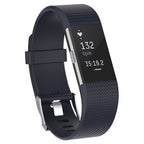 For Fitbit Charge 2 Common Texture Silicone Replacement Wrist Strap Watchband with Buckle