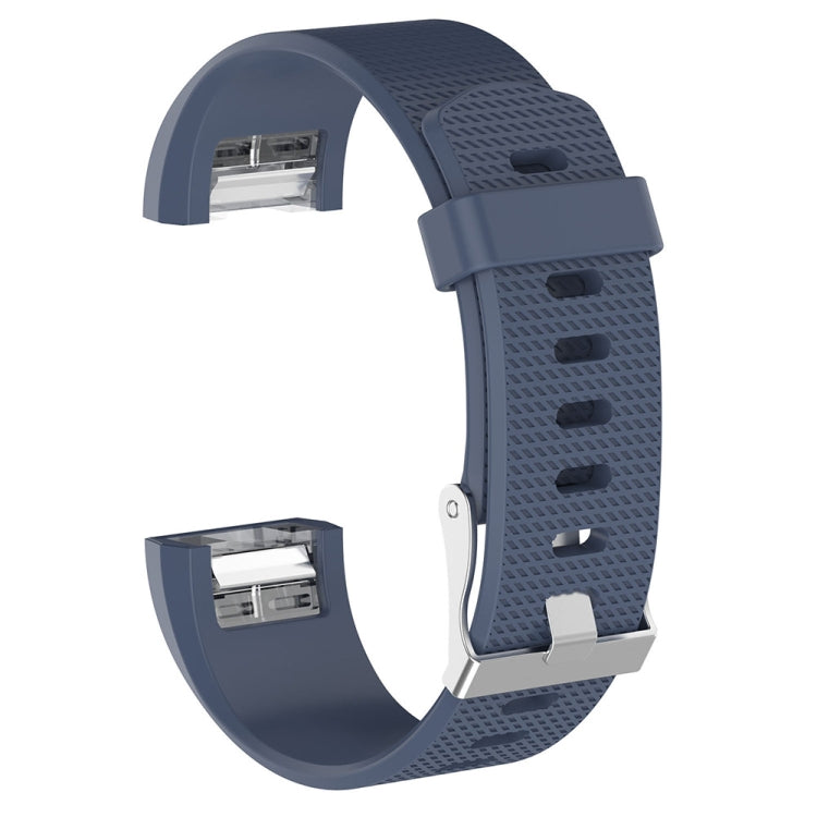 For Fitbit Charge 2 Common Texture Silicone Replacement Wrist Strap Watchband with Buckle