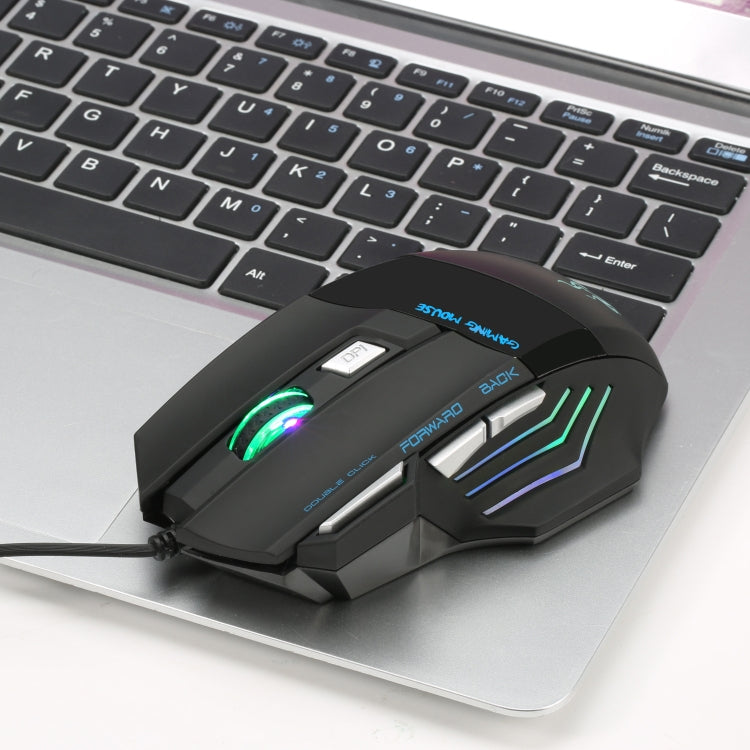 HXSJ A868 7-Keys Colorful Luminous Wired Mouse with Fire Button — view 7