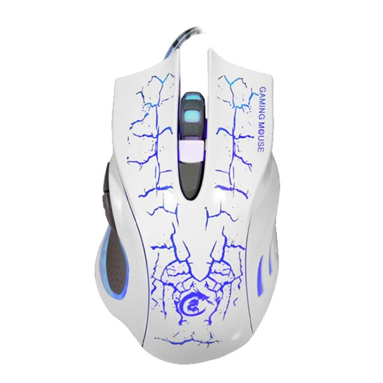 HXSJ A888B 6-keys Crackle Colorful Lighting Wired Gaming Mouse