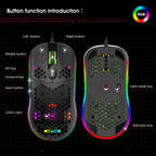 HXSJ X600 6 Keys RGB Luminous Macro Programming Wired Gaming Mouse