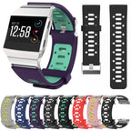 For Fitbit Ionic Two-tone Silicone Replacement Wrist Strap Watchband with Buckle & Connector