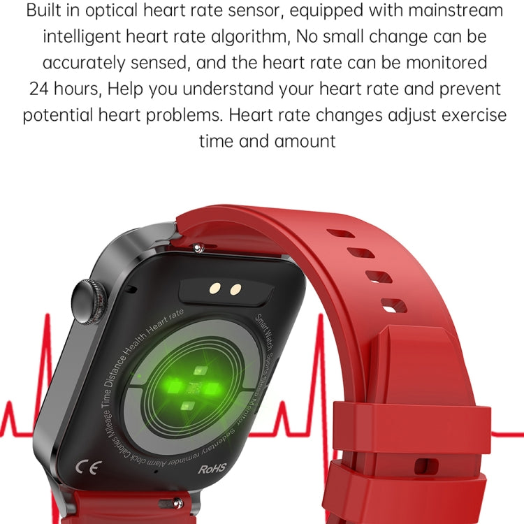T50 1.85 inch Silicone Band IP67 Waterproof Smart Watch Supports Voice Assistant / Health Monitoring