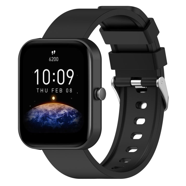 Steps Style Silicone Watch Band — Black