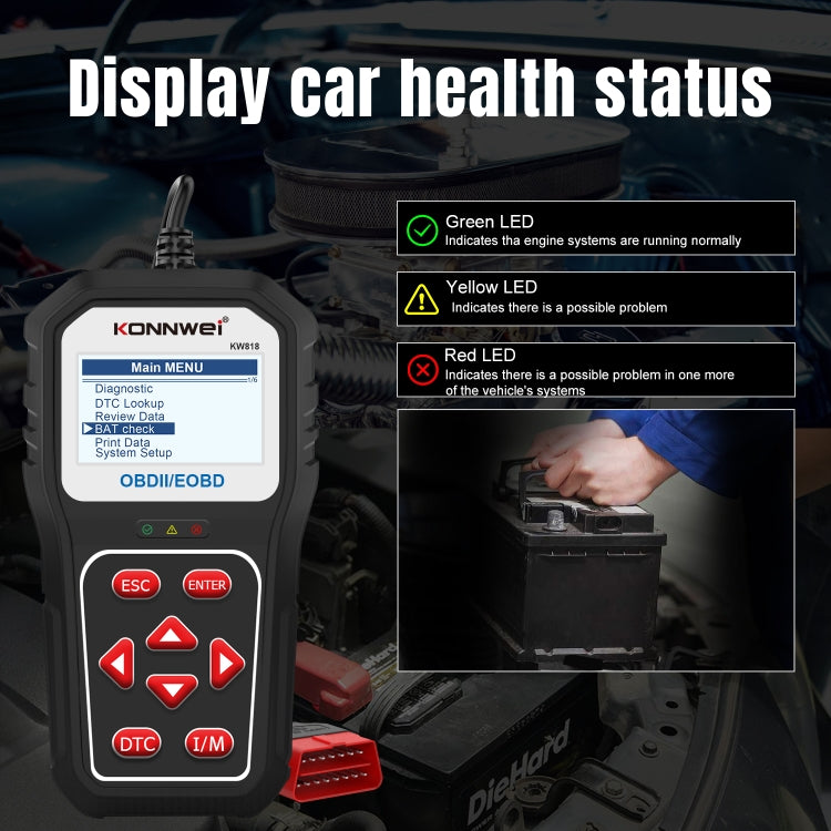KONNWE KW818 Car OBD2 Bluetooth Fault Detector Diagnostic Tools — view 3