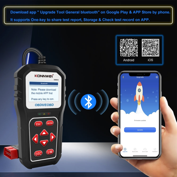 KONNWE KW818 Car OBD2 Bluetooth Fault Detector Diagnostic Tools — view 4