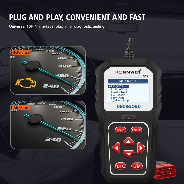 KONNWE KW818 Car OBD2 Bluetooth Fault Detector Diagnostic Tools — view 5