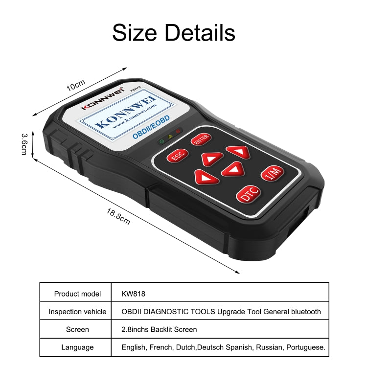 KONNWE KW818 Car OBD2 Bluetooth Fault Detector Diagnostic Tools — view 7