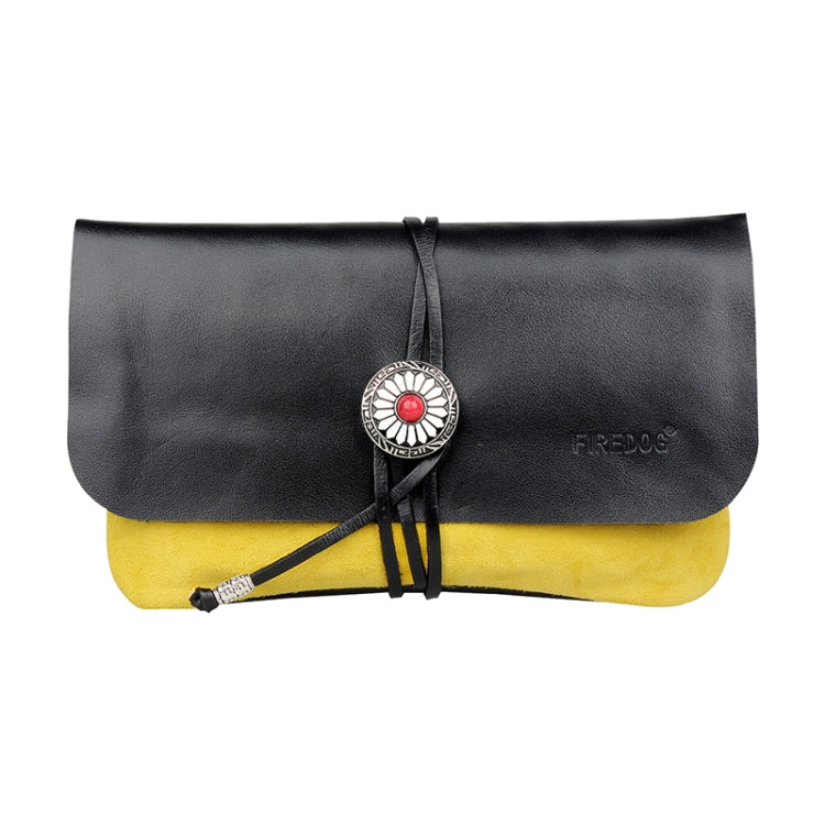 FIREDOG CL91 Portable Handmade Sheepskin Genuine Leather Tobacco Bag — Dark Green