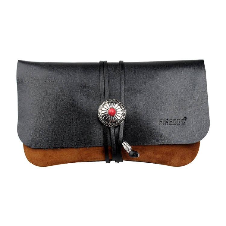 FIREDOG CL91 Portable Handmade Sheepskin Genuine Leather Tobacco Bag — Dark Blue