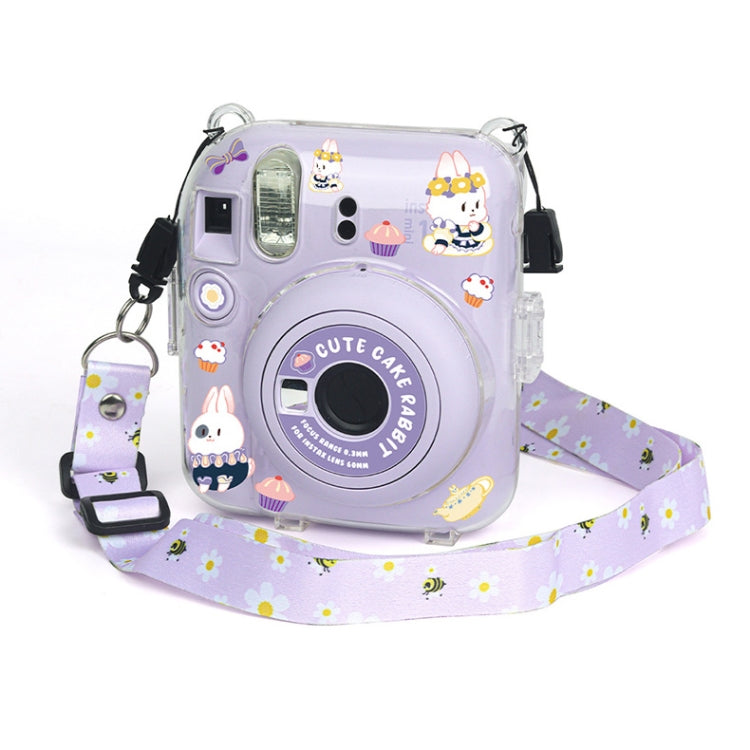 Crystal Hard Acrylic Camera Case with Shoulder Strap — For FUJIFILM instax mini 12(DIY Blue Cat)