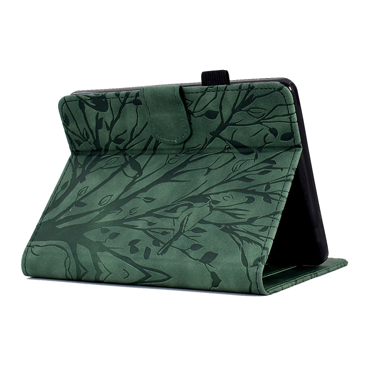 Fortune Tree Pressure Flower PU Tablet Case with Wake-up / Sleep Function