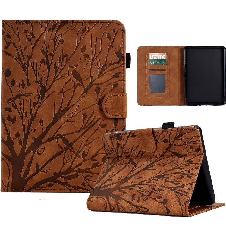 Fortune Tree Pressure Flower PU Tablet Case with Wake-up / Sleep Function — For Lenovo M10 Plus