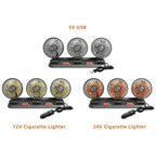 F4310 360-Degree Rotating Adjustable Car Three-Head Fan