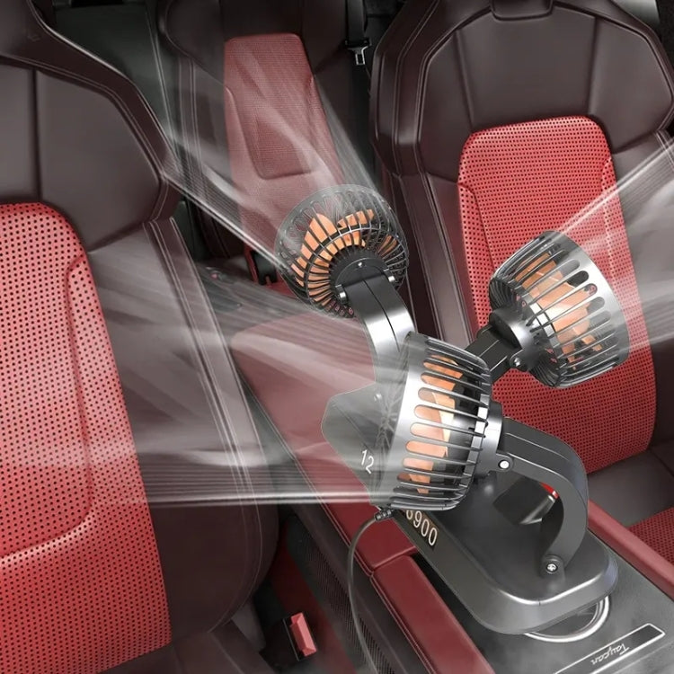 F4310 360-Degree Rotating Adjustable Car Three-Head Fan