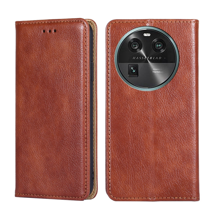Gloss Oil Solid Color Magnetic Leather Phone Case — For Realme V30 5G / V30T