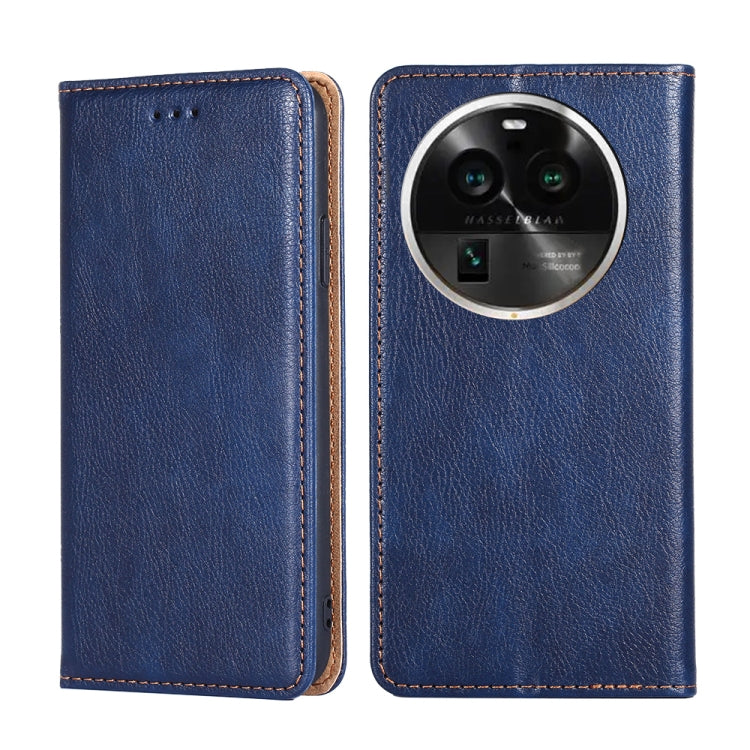 Gloss Oil Solid Color Magnetic Leather Phone Case — Brown